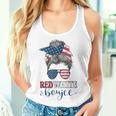 Red White & Boujee 4Th Of July Messy Bun American Flag Women Tank Top Gifts for Her