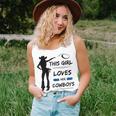 This Girl Loves Her Cowboy Cute Texas Dallas Cheerleader Women Tank Top Gifts for Her