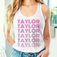 Girl Retro Taylor First Name Personalized Groovy 80'S Women Tank Top Gifts for Her