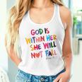God Is Within Her She Will Not Fall Rainbow Women Tank Top Gifts for Her
