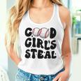 Good Girls Steal Groovy Retro Baseball Woman Girl Softball Women Tank Top Gifts for Her
