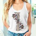 Grow Through It Floral Spine Mental Health Awareness On Back Women Tank Top Gifts for Her