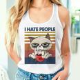 I Hate People VintageI Hate People Cat Coffee Women Tank Top Gifts for Her