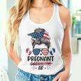 Messy Bun 4Th Of July Pregnant Patriotic Af American Flag Women Tank Top Gifts for Her