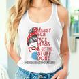 Messy Bun Face Mask Getting Stuff Mental Health Worker Women Tank Top Gifts for Her