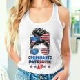 Messy Bun Pregnant Patriotic Af 4Th Of July Us Flag Women Women Tank Top Gifts for Her