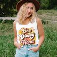 One Groovy Nana Grandma Floral Retro Womens Women Tank Top Gifts for Her