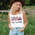 Peace Love Books Librarian Teacher Life Book Library Tie Dye Women Tank Top Gifts for Her