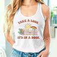 Retro Take A Look It's In A Book Rainbow Book Lover Teacher Women Tank Top Gifts for Her