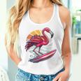Retro Surfboard Surfboarders Vintage Surfing Flamingo Women Tank Top Gifts for Her