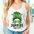 Support Squad Messy Bun Green Ribbon Mental Health Awareness Women Tank Top Gifts for Her