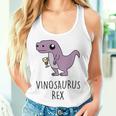 Vinosaurus Rex Dino Dinosaur Wine Wine Am Pm Fun Tank Top Frauen Geschenke für Sie