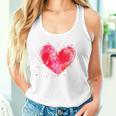 Watercolor Love Heart Graphic Valentine's Day Girls Women Tank Top Gifts for Her