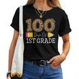 100 Days Of First Grade Leopard Happy 100Th Day Of School Women T-shirt