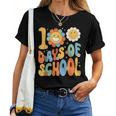 100 Days Of School Groovy 100Th Day Of School Teacher Women T-shirt