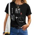 I Am 41 Plus 1 Middle Finger Girl 42Nd Birthday 42 Years Old Women T-shirt