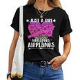 Airplane Lover Vintage Just A Girl Who Loves Airplanes Women T-shirt