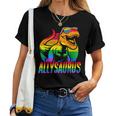 Allysaurus Lgbt Rainbow Flag Ally Dinosaur Lgbt Pride Women T-shirt