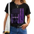 Alzheimers Awareness Faith Hope Love Purple American Us Flag Women T-shirt