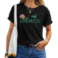 Amen Floral Master Golfer Golf Lover Golf Flower Apparel Women T-shirt
