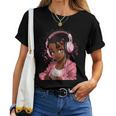 Anime And Music Black Girl Anime Merch Afro African American Women T-shirt