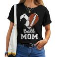 Ball Mom Heart Football Soccer Mom Women T-shirt