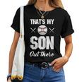 Baseball Mama Papa Lustig Das Ist Mein Sohn Da Draußen Baseball T-shirt Frauen