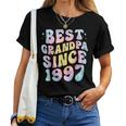 Bester Opa Seit 1997 Groovy Tie Dye Papa Birthday Lustig T-shirt Frauen