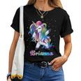Brianna Name Personalized Custom Rainbow Unicorn Dabbing Women T-shirt
