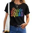 Bride Squad Lgbt Rainbow Flag Lgbt Pride Ally Bachelorette Women T-shirt