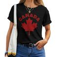 Canada Vintage Canadian Flag Leaf Maple Retro Women T-shirt