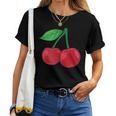 Cherry Pocket Fruit Lover Sweet Bomb Farmer Red Cherries Women T-shirt