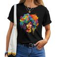 Colorful Afro Woman African American Melanin Blm Girl Women T-shirt