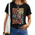 Colorful Summer Groovy Floral Colorful Retro Flowers Women T-shirt
