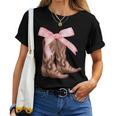 Coquette Pink Bow Cowboy Boots Cute Y2k N Girls Women Women T-shirt