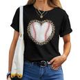 Cute Baseball Heart Baseball Lover Girls Women T-shirt