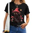 Cute Cottagcore Cat Mushroom Hat Kawaii Vintage Aesthetic Women T-shirt