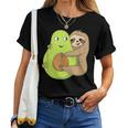 Cute Lazy Sloth Animal Avocado Lover Hugging Women T-shirt
