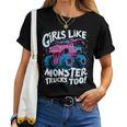 Cute Monster Truck Birthday Party Girl Like Monster Truck Women T-shirt