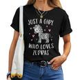 Cute Zebra For Girls Just A Girl Who Loves Zebras Women T-shirt