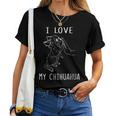 Damen Ich Liebe Meine Chihuahua Mama Chihuahua Papa Chihuahua Mit-Ausschnitt T-shirt Frauen