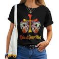 Day Of The Dead Cross Bones Sugar Skull Flower Women T-shirt