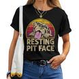 Dog Pitbull Resting Pit Face For Pitbull Lovers Women T-shirt