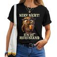 Owl With Coffee Nerv Nicht Bin Im Ruhestand Pensioner T-shirt Frauen