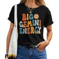 Gemini Big Energy Retro Smile Flower Zodiac Birthday Women Women T-shirt