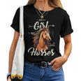 Girls Riding Just A Girl Who Loves Horses Women T-shirt