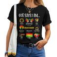 God Says I Am Christian Melanin Black History Junenth Women T-shirt