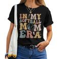 Groovy In My Softball Mom Era Mom Life Game Day Vibes Mama Women T-shirt