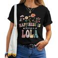 Happiness Is Being A Lola Floral Lola Mother's Day Women T-shirt