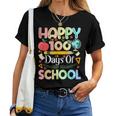 Happy 100 Days Of School 100 Days Of School Teacher Women T-shirt